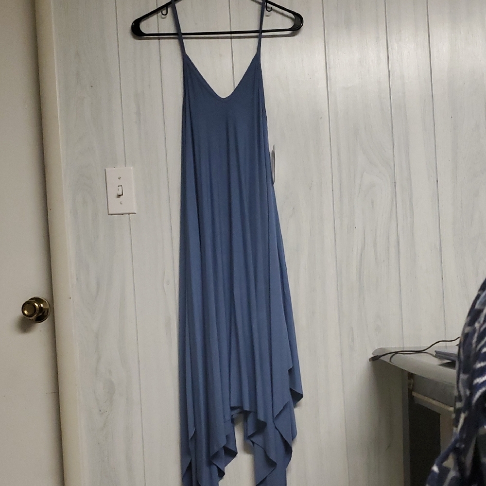 Elegant Blue Sleeveless Dress